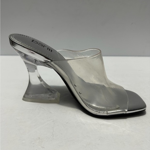 Women Bar III cherr clear padded slip on mules sandal heels - Picture 5 of 7